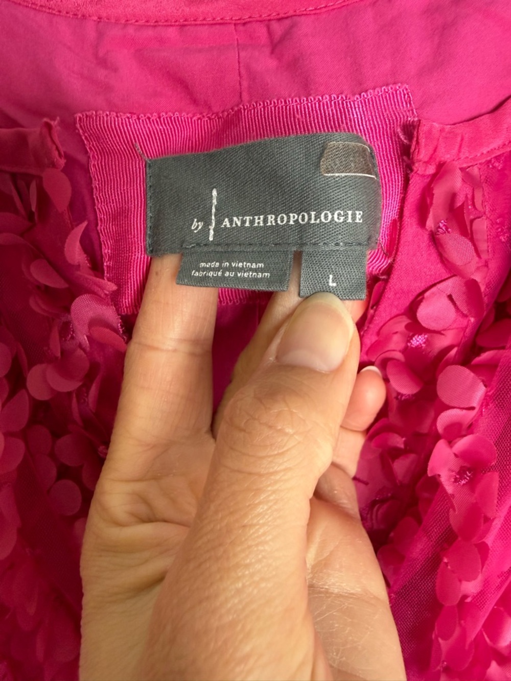 Anthropologie The Somerset Mini Dress: Floral Appliqué Edition Sz Large - Picture 7 of 16